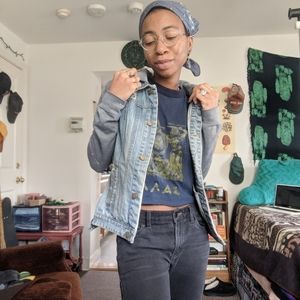 distressed jean jacket